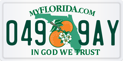 FL license plate 0499AY