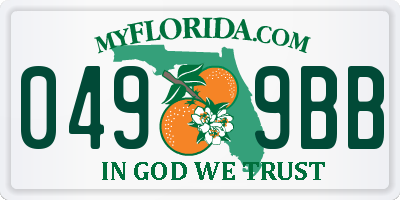 FL license plate 0499BB
