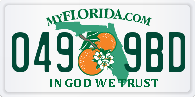 FL license plate 0499BD