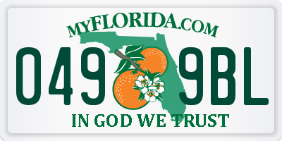 FL license plate 0499BL
