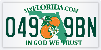 FL license plate 0499BN