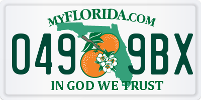 FL license plate 0499BX