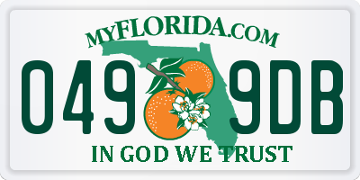 FL license plate 0499DB