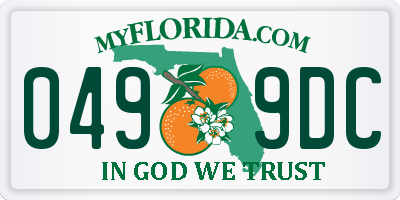 FL license plate 0499DC