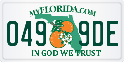 FL license plate 0499DE
