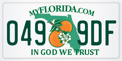 FL license plate 0499DF