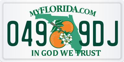FL license plate 0499DJ