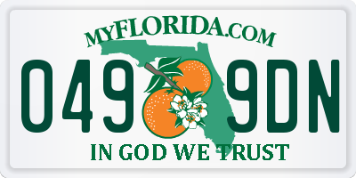 FL license plate 0499DN