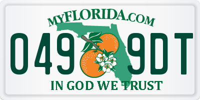 FL license plate 0499DT