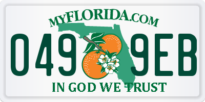 FL license plate 0499EB