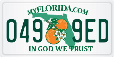 FL license plate 0499ED