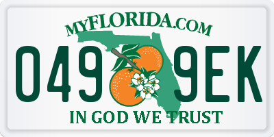 FL license plate 0499EK