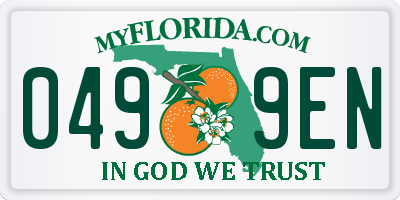 FL license plate 0499EN