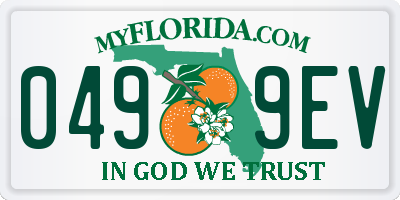 FL license plate 0499EV