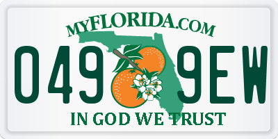 FL license plate 0499EW