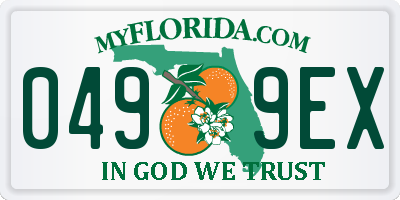 FL license plate 0499EX