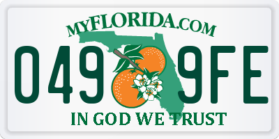 FL license plate 0499FE