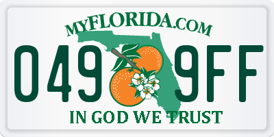 FL license plate 0499FF