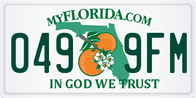 FL license plate 0499FM