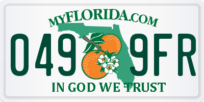 FL license plate 0499FR