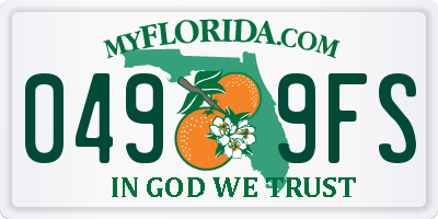 FL license plate 0499FS