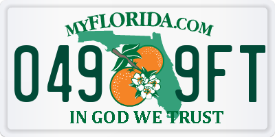 FL license plate 0499FT
