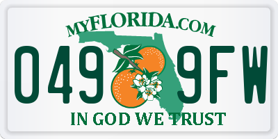 FL license plate 0499FW