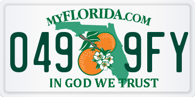 FL license plate 0499FY