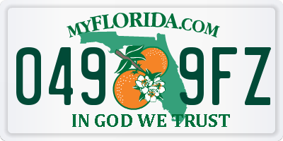 FL license plate 0499FZ