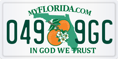 FL license plate 0499GC