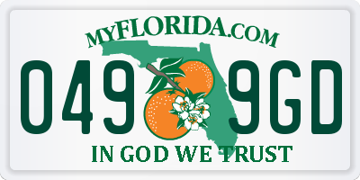 FL license plate 0499GD