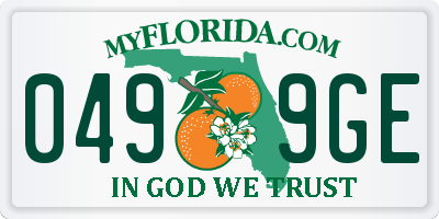 FL license plate 0499GE