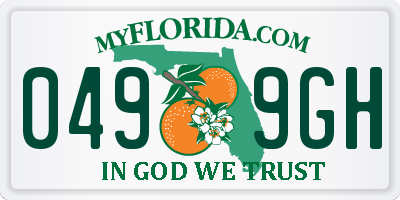 FL license plate 0499GH