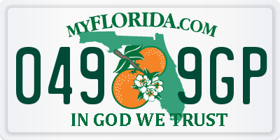 FL license plate 0499GP