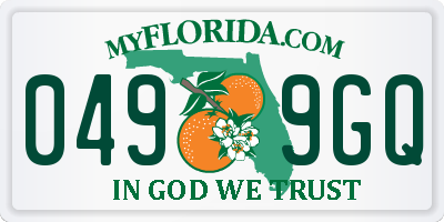 FL license plate 0499GQ