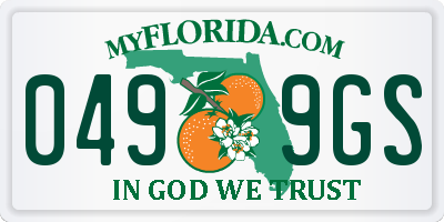FL license plate 0499GS
