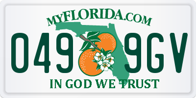 FL license plate 0499GV