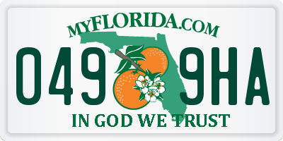 FL license plate 0499HA