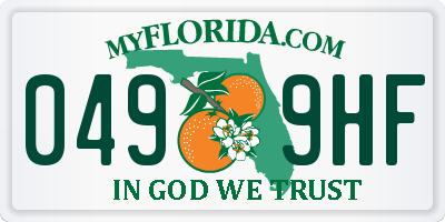 FL license plate 0499HF