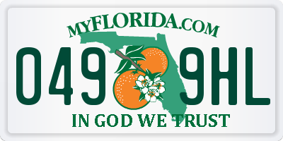 FL license plate 0499HL