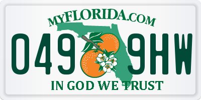FL license plate 0499HW