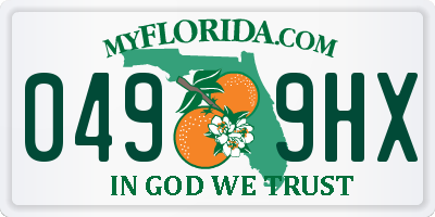 FL license plate 0499HX