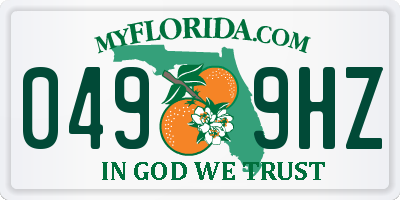 FL license plate 0499HZ