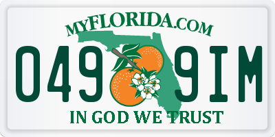 FL license plate 0499IM