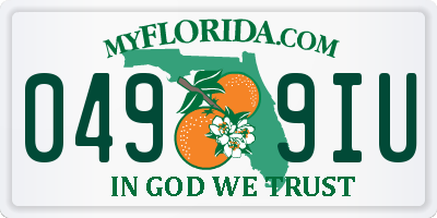 FL license plate 0499IU
