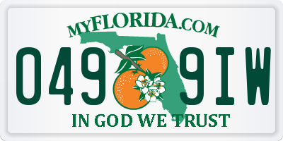 FL license plate 0499IW