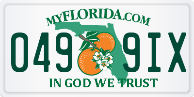 FL license plate 0499IX
