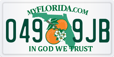FL license plate 0499JB