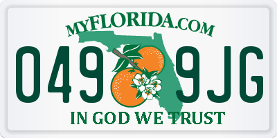 FL license plate 0499JG