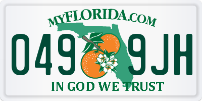 FL license plate 0499JH